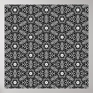 Muster der geometrischen Blume Poster