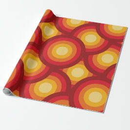 Muster der geometrischen Groovy Circles des Retro Geschenkpapier