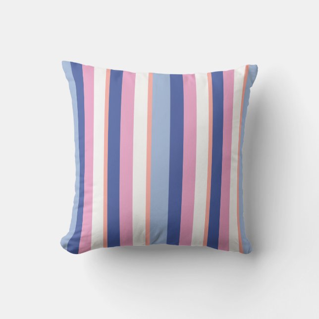 Muster der geometrischen Linie Rosa und Blau Kissen (Vorderseite)