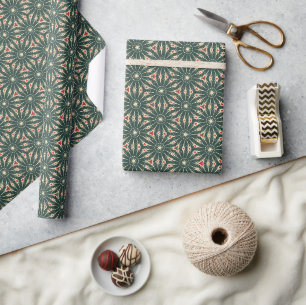 Muster der geometrischen Sternexplosion in Creme, Geschenkpapier