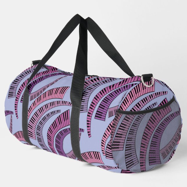 Muster der geschwungenen Klaviertasten Duffle Bag (Rechte Ecke)