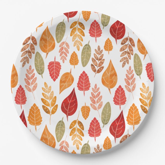 Muster der gestrichenen Herbstleaves Pappteller (Vorderseite)