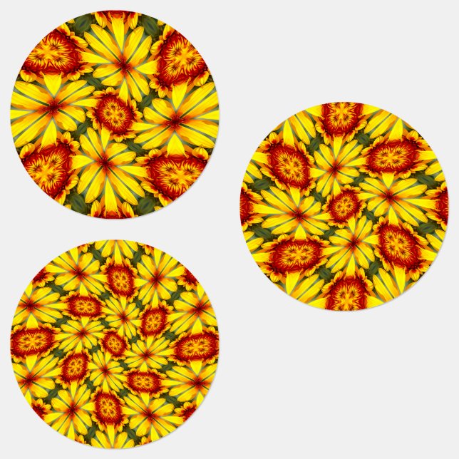 Muster der goldenen Blume Etiketten (Gruppe)