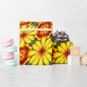 Muster der goldenen Blume Geschenkpapier