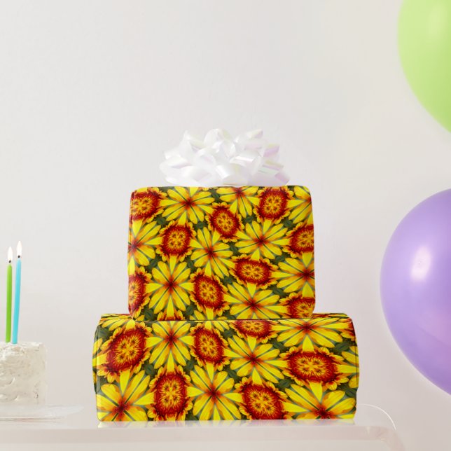 Muster der goldenen Blume Geschenkpapier (Partygeschenke)