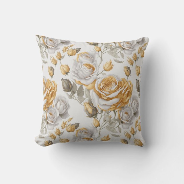 Muster der goldenen Blume Kissen (Vorderseite)
