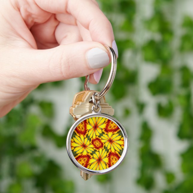 Muster der goldenen Blume Schlüsselanhänger (Hand)