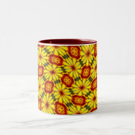 Muster der goldenen Blume Zweifarbige Tasse