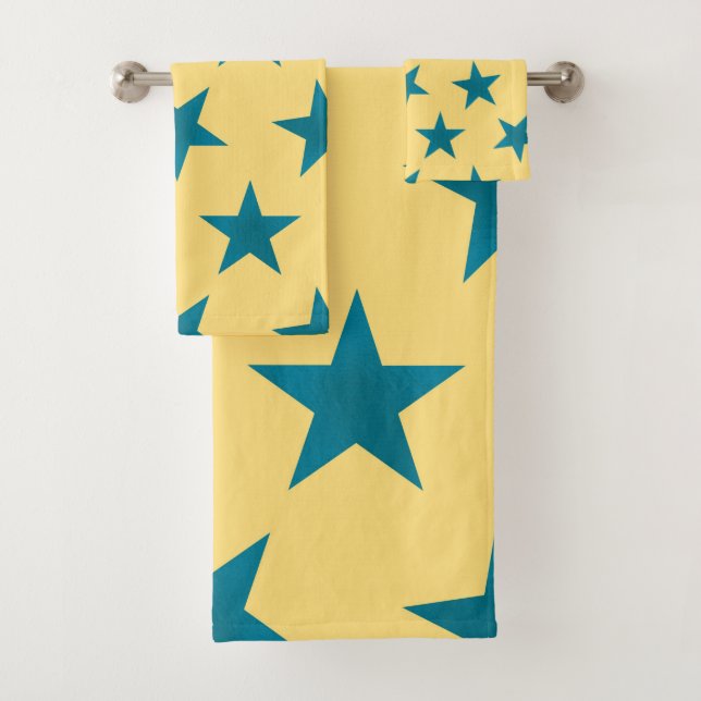 Muster der goldenen Sterne 18 Badhandtuch Set (Insitu)
