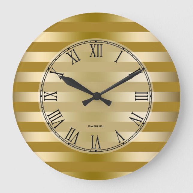 Muster der goldenen Tonstreifen Große Wanduhr (Vorderseite)