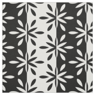 Muster der grafischen Blume Schwarz/Weiß Stoff