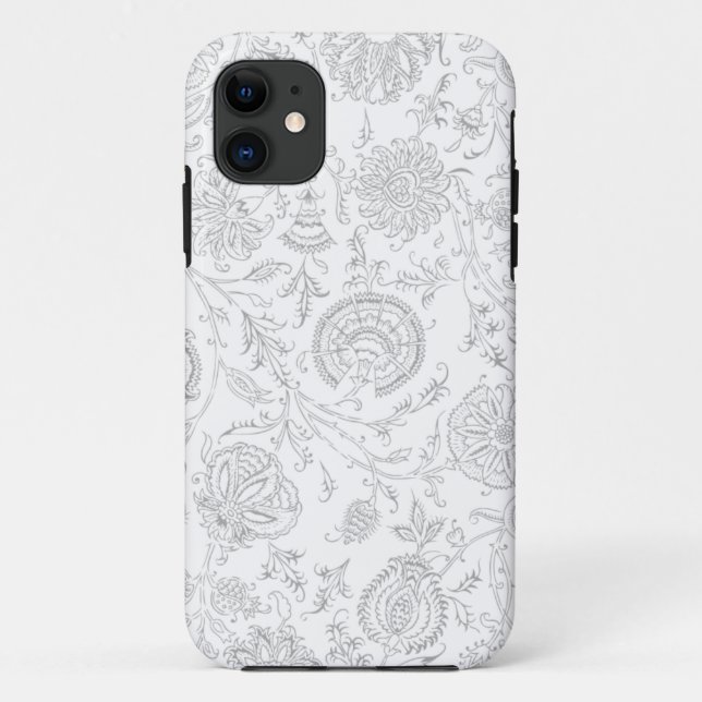 Muster der grauen und weißen Blume Case-Mate iPhone Hülle (Rückseite)
