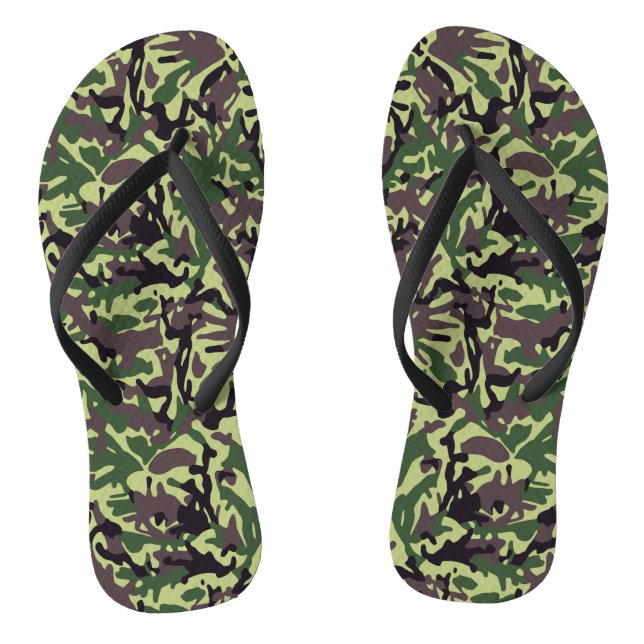 Muster der grünen Camouflage Flip Flops (Fußbett)
