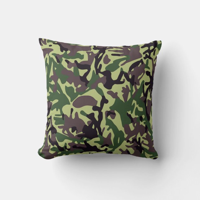 Muster der grünen Camouflage Kissen (Vorderseite)