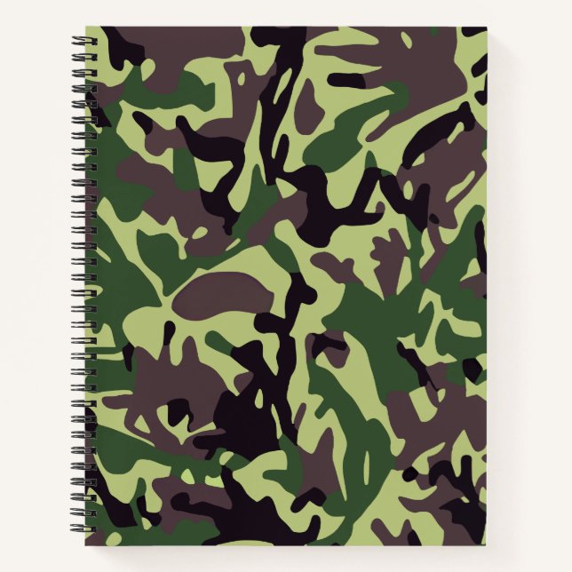 Muster der grünen Camouflage Notizbuch (Vorderseite)