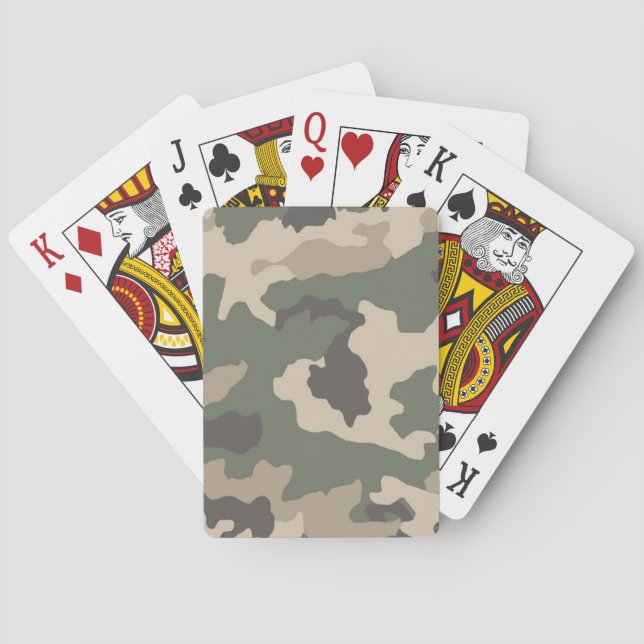Muster der grünen Camouflage Spielkarten (Rückseite)