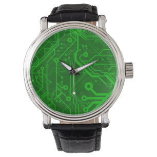 Muster der grünen Leiterplatte Armbanduhr