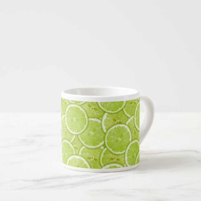Muster der grünen Limonen Scheiben Espressotasse (Vorderseite Rechts)