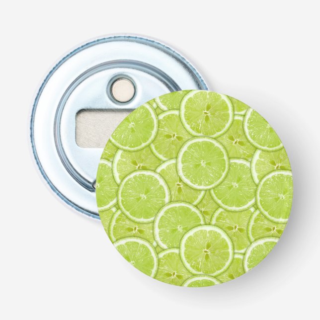 Muster der grünen Limonen Scheiben Flaschenöffner (Vorderseite)