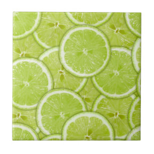 Muster der grünen Limonen Scheiben Fliese