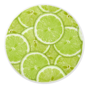 Muster der grünen Limonen Scheiben Keramikknauf