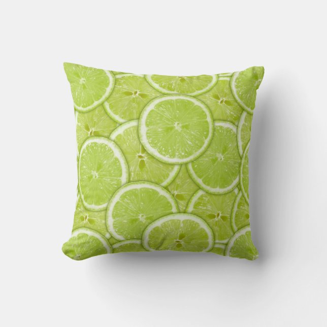 Muster der grünen Limonen Scheiben Kissen (Vorderseite)