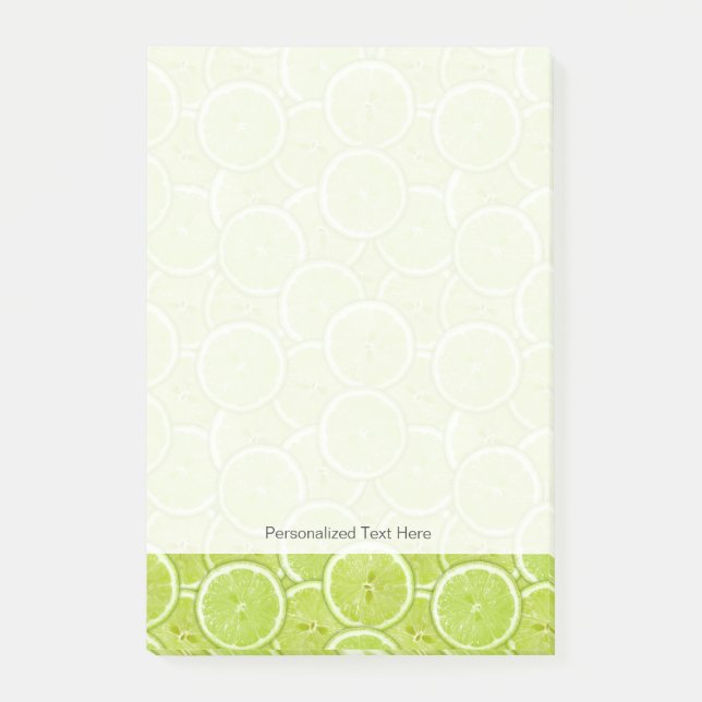 Muster der grünen Limonen Scheiben Post-it Klebezettel (Vorderseite)