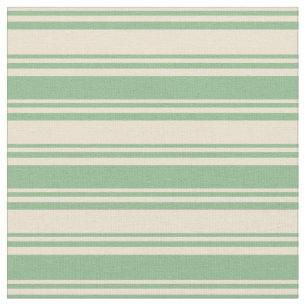Muster der grünen Linien in Beige und Dunklem Meer Stoff