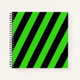 Muster der grünen und schwarzen diagonalen Streife Notizbuch