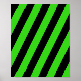 Muster der grünen und schwarzen diagonalen Streife Poster
