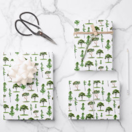 Muster der grünen Wasserfarben Geschenkpapier Set