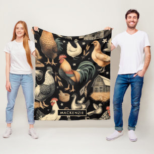 Muster der Hähnchenfarm Fleecedecke