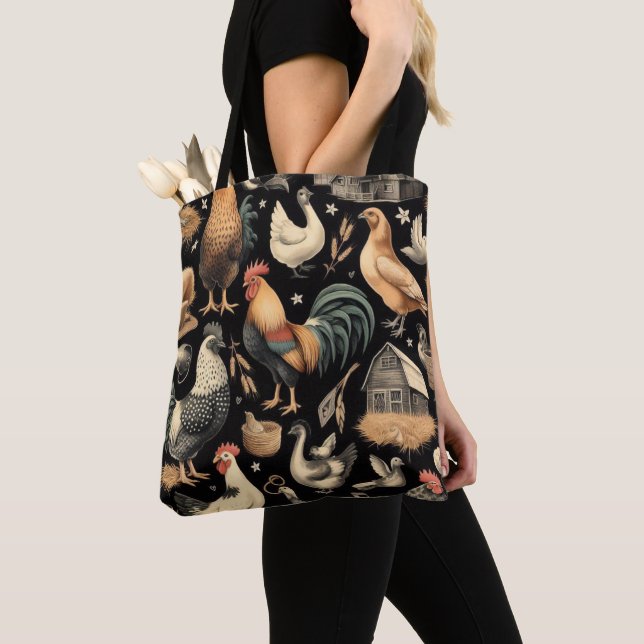 Muster der Hähnchenfarm Tasche (Von Nahem)
