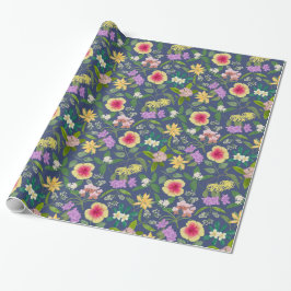 Muster der handbemalten tropischen Blume Geschenkpapier