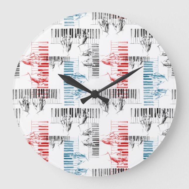 Muster der Hände Große Wanduhr (Vorderseite)