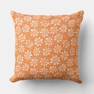 Muster der handgezogenen Blume 140617 - Orange Kissen