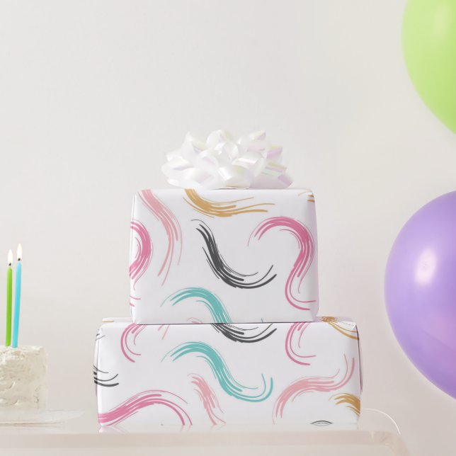Muster der handgezogenen Pinsellinie Geschenkpapier (Partygeschenke)