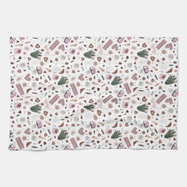 Muster der handgezogenen Valentine Geschirrtuch