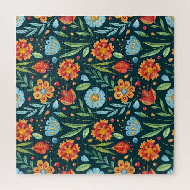 Muster der handIllustrierten Blume (Vertikal)