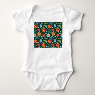 Muster der handIllustrierten Blume Baby Strampler