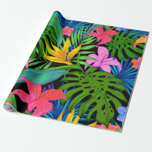 Muster der hawaiianischen tropischen Blume Geschenkpapier