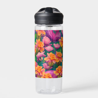 Muster der hawaiianischen tropischen Blume Trinkflasche