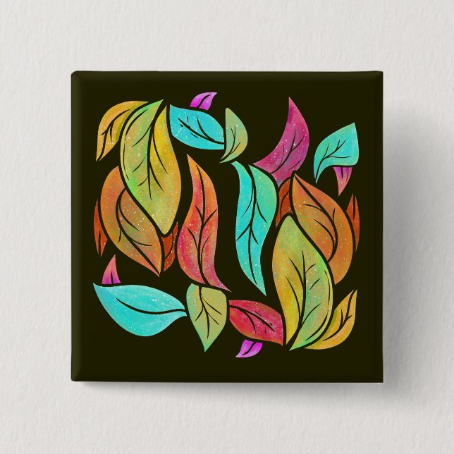 Muster der Herbstblätter Button (Vorderseite)