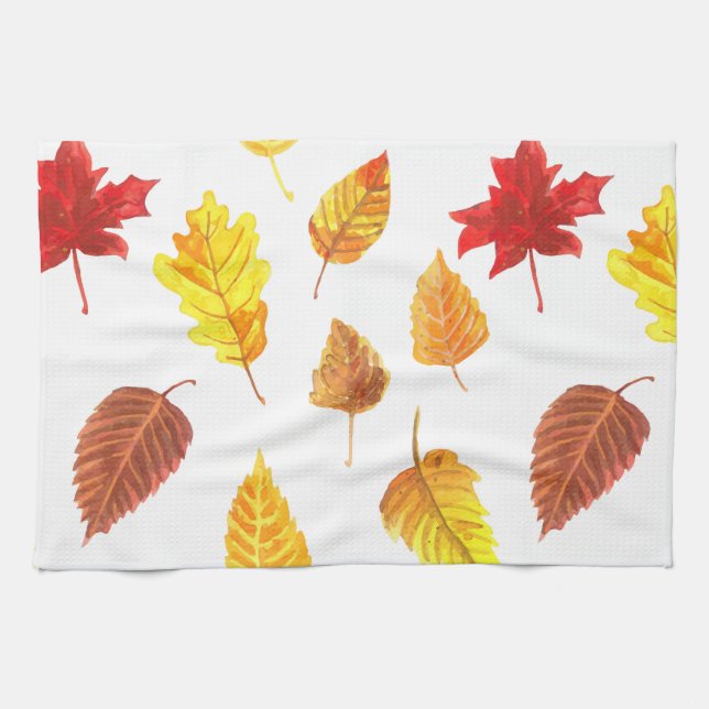 Muster der Herbstblätter Geschirrtuch (Horizontal)