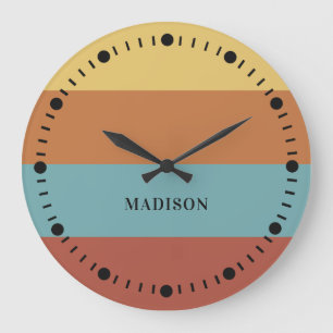 Muster der individuelle Name-Streifen Große Wanduhr