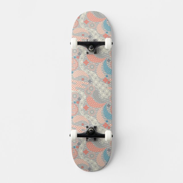 Muster der japanischen Art. Illustration Skateboard (Vorderseite)