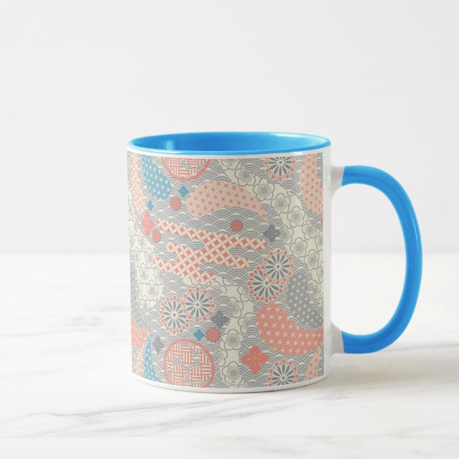 Muster der japanischen Art. Illustration Tasse (Rechts)
