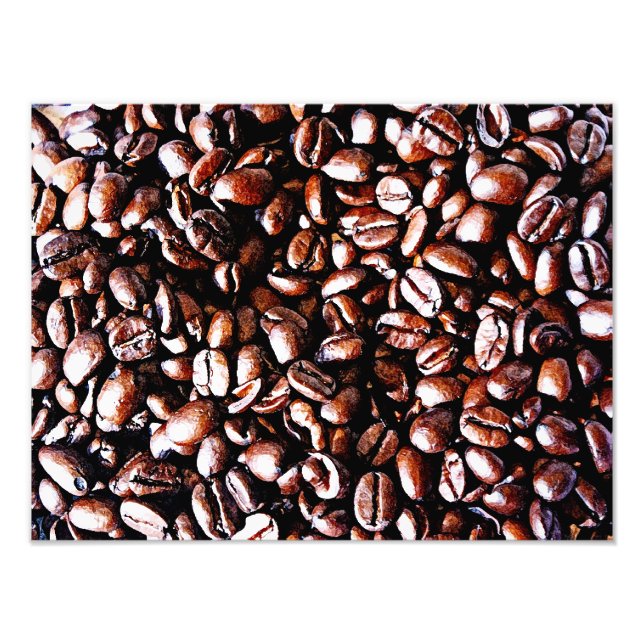 Muster der Kaffeebohnen - Dunkler Rost Fotodruck (Vorne)