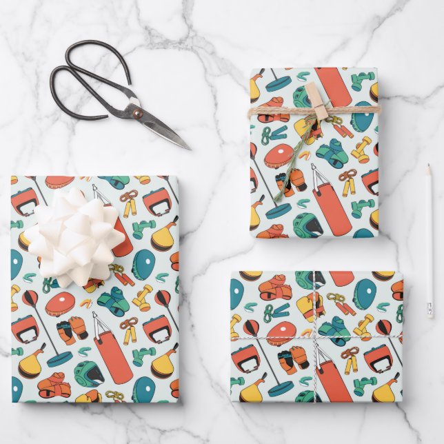 Muster der Kampfkunst (farbig) Geschenkpapier Set (Vorderseite)