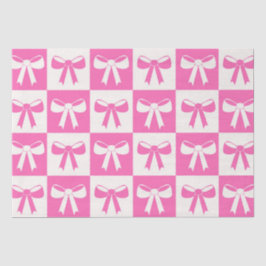 Muster der karierten Coquette Girly Pink Bows Seidenpapier